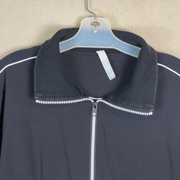 Athleta Jacket Womens M‎ Black Brooklyn Track Full Zip Bomber Athletic High Neck - Picture 2 of 11